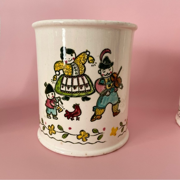 Vintage folklore canister ceramic jar kitchen set home decor poppytrail - Picture 3 of 6